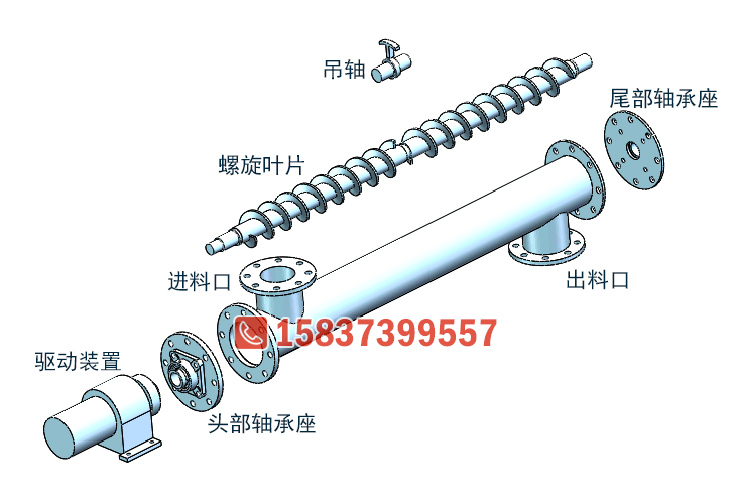 管式螺旋輸送機結(jié)構(gòu)